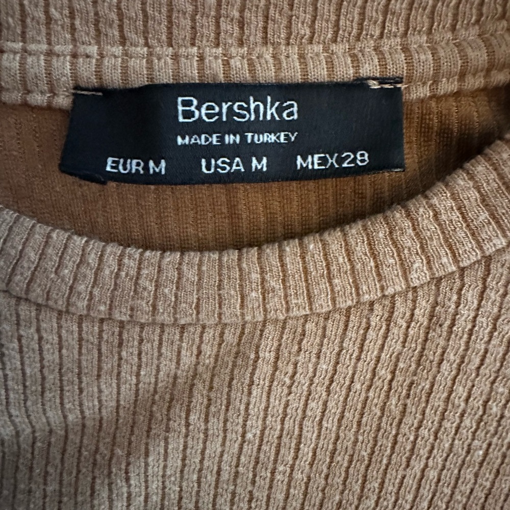 Bershka Ribbed Tan Sweater